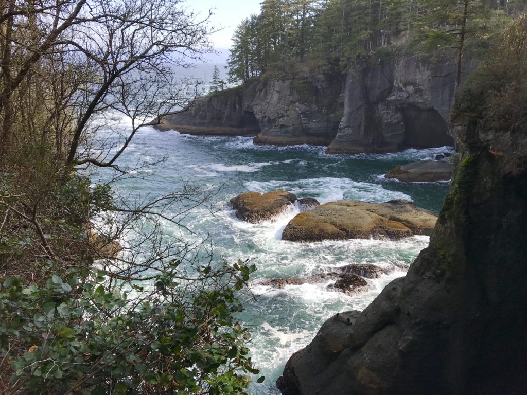 Overlook at Cape Flattery caves on the Olympic Peninsula, WA