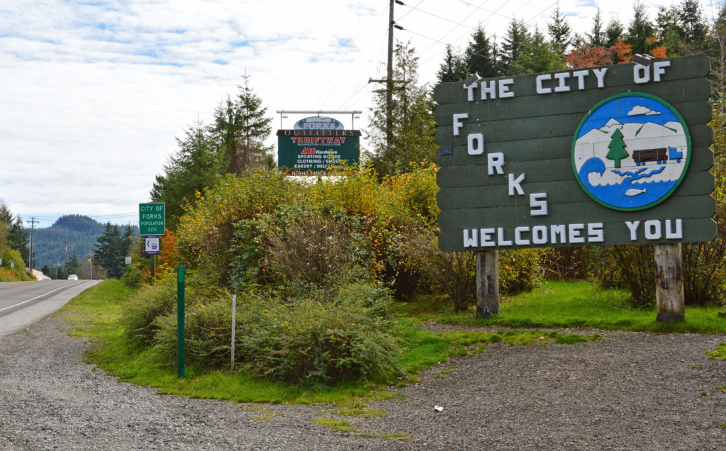 City of Forks Sign on the Olympic Peninsula, WA