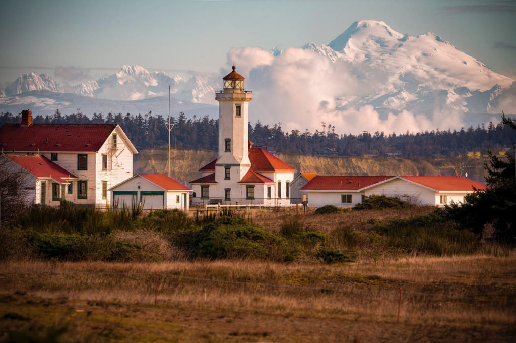 Point Wilson Lighthouse and Mt. Baker