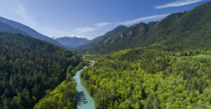 Elwha River Valley aerial in Olympic National Park