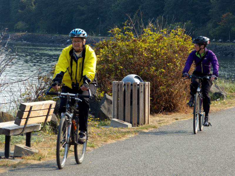 cyclists on the Olympic Discovery Trail