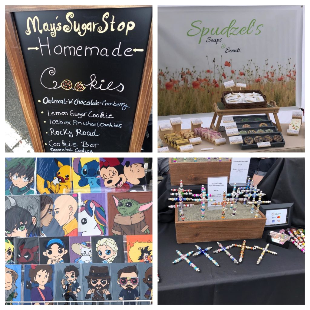 A collage of handmade crafts
