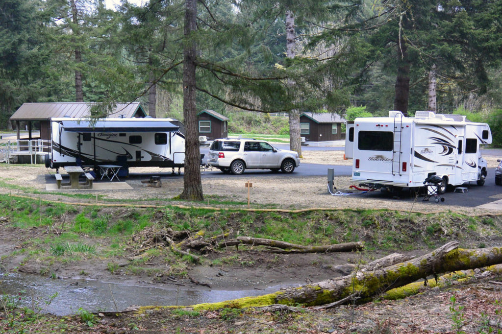 Dosewallips State Park with RVs and cabins