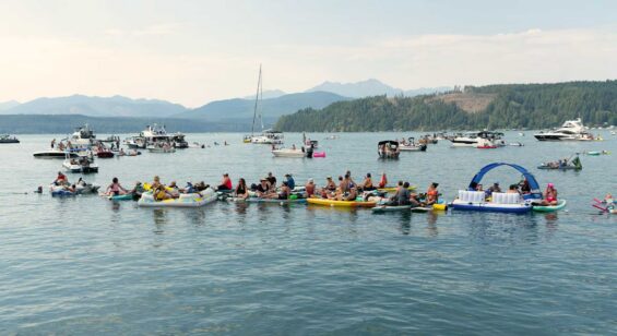 Floating music festival, Hoodstock, in Union, Washington