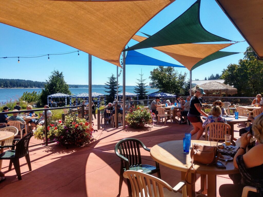 Photo of The Boathouse Restaurant and Bar for culinary road trips along Hood Canal and South Puget Sound blog. 