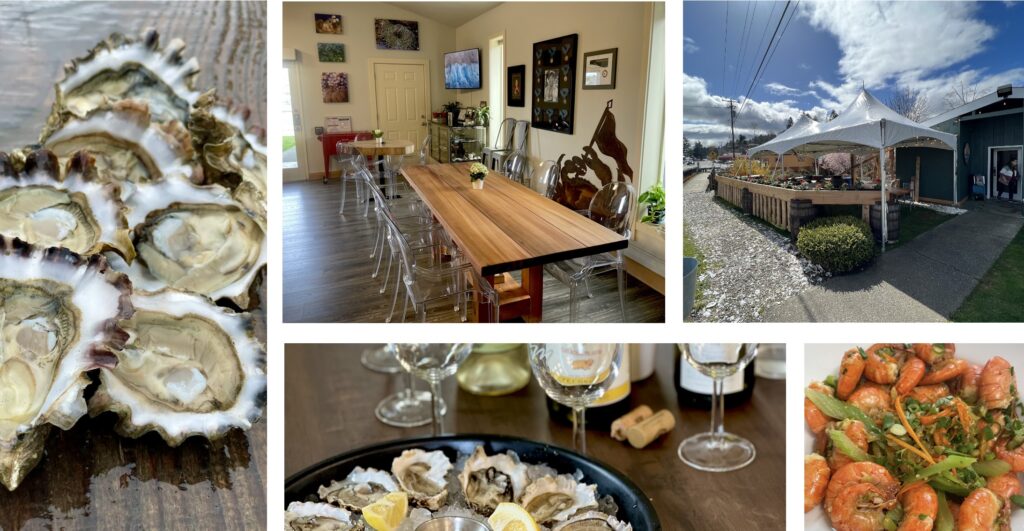 Photo of Fjord Oyster Bank restaurant  and food for culinary road trips along Hood Canal and South Puget Sound blog. 