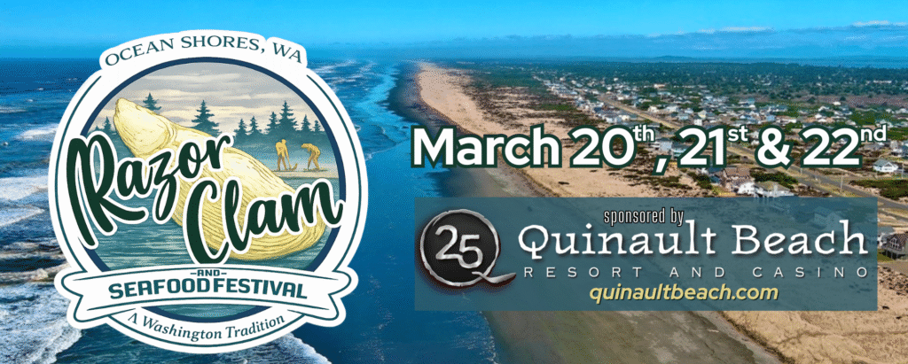 event graphic for Razor Clam And Seafood Festival in Ocean Shores, WA