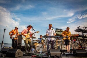 Photo showing a "Concerts on the Dock" performance in Port Townsend, Washington on the Olympic Peninsula