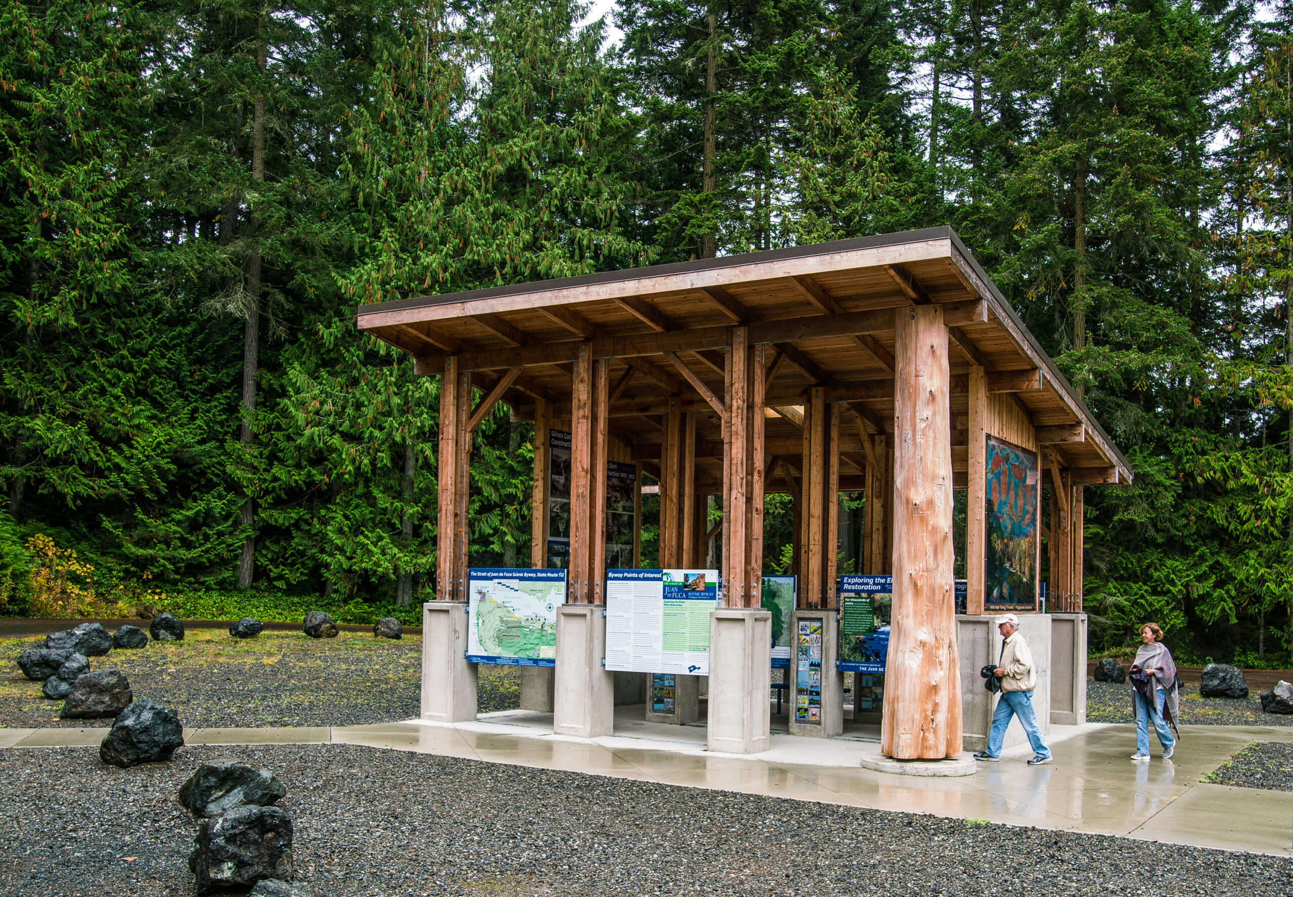 Embark on a family adventure in Clallam County by going to the Elwha Dam Interpretive Center pictured here