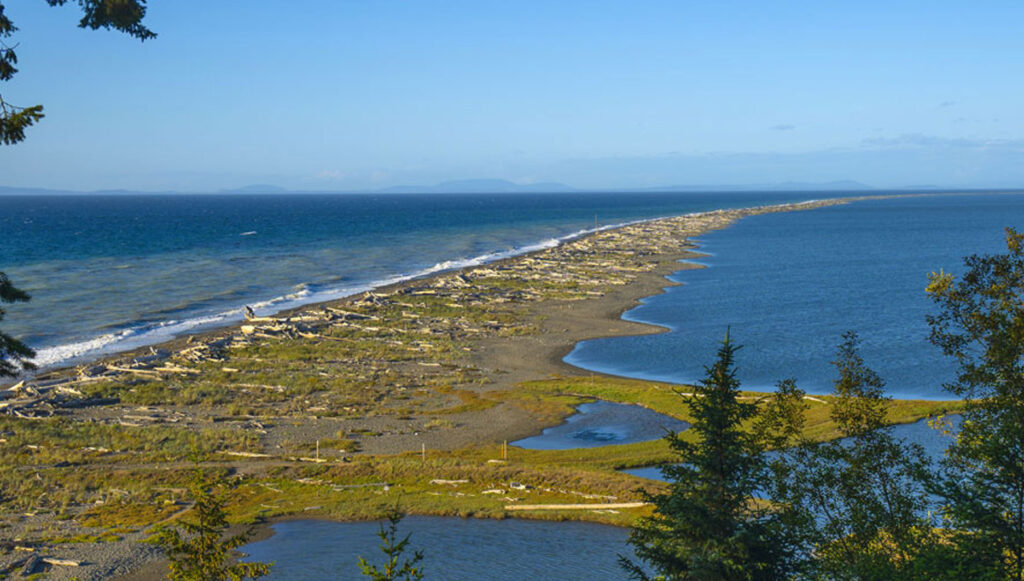 The Dungeness Spit in Sequim, Washington is a National Wildlife Refuge