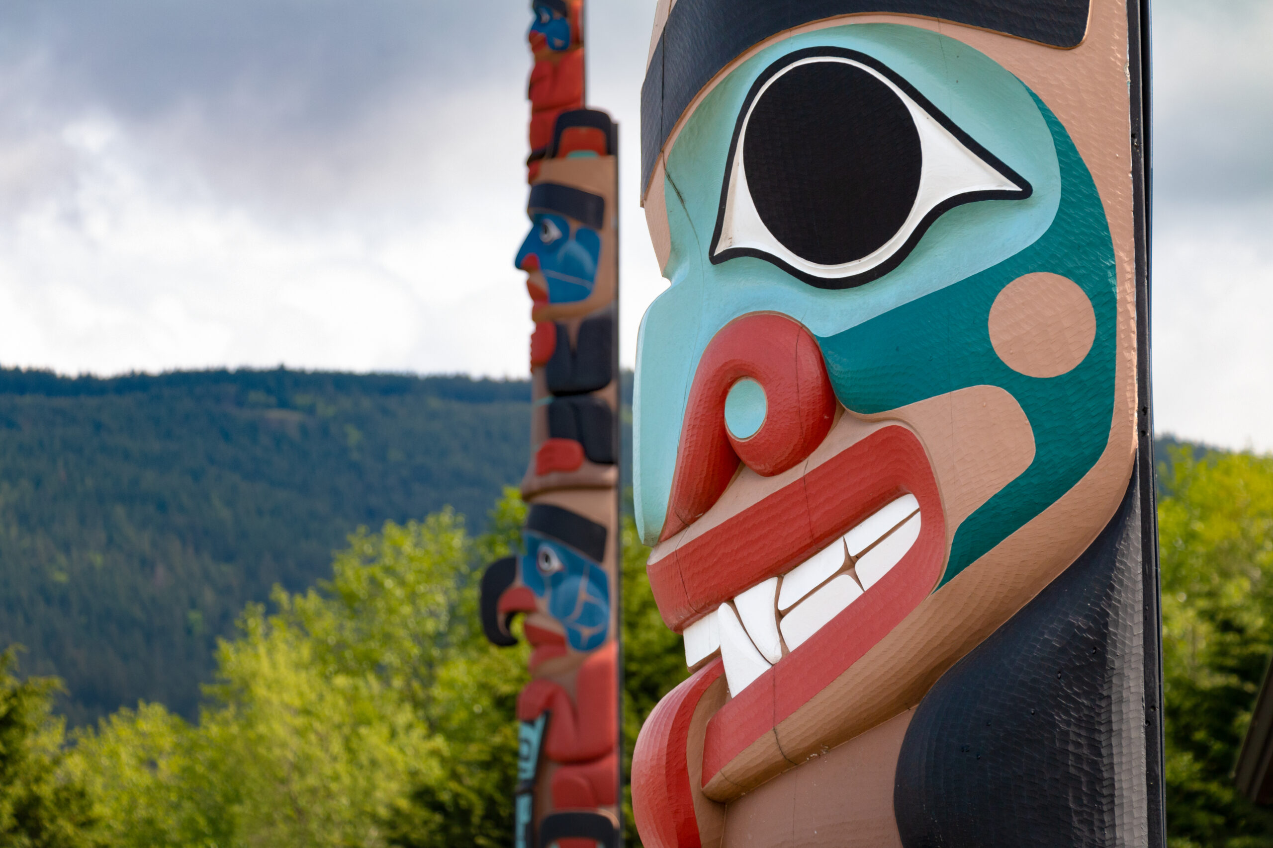 Photo of totem pole. Photo courtesy of Jamestown S'Klallam