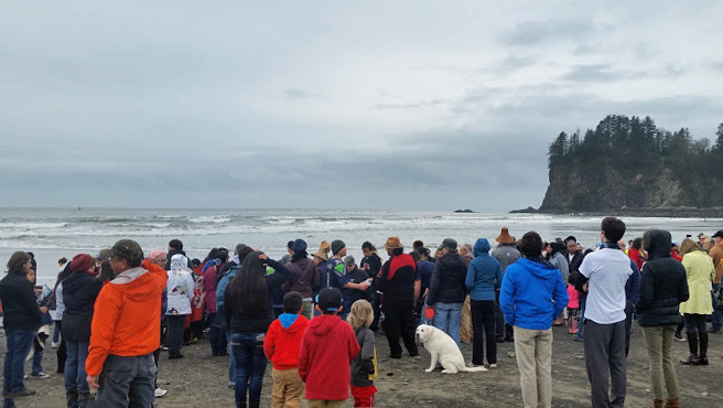 Photo of beach during Welcoming the Whales Ceremony - Celebrating Native American Heritage on the Olympic Peninsula