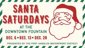 event poster for santa saturdays in Port Angeles, WA
