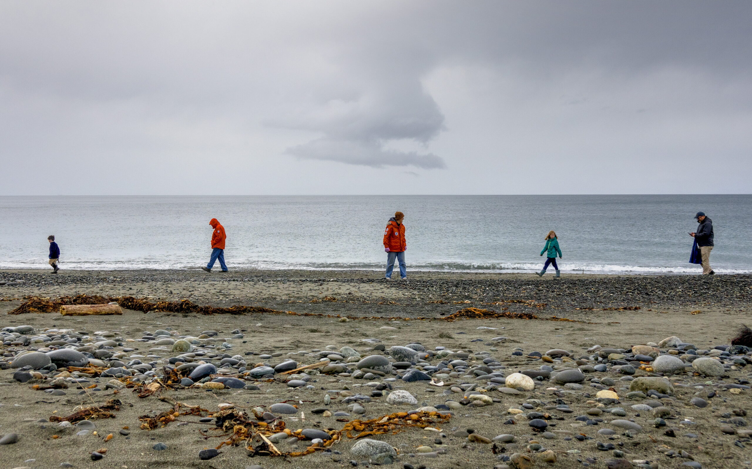 Photo of a family walking on the Sequim Dungeness Spit | Embrace the Rain in Sequim, WA