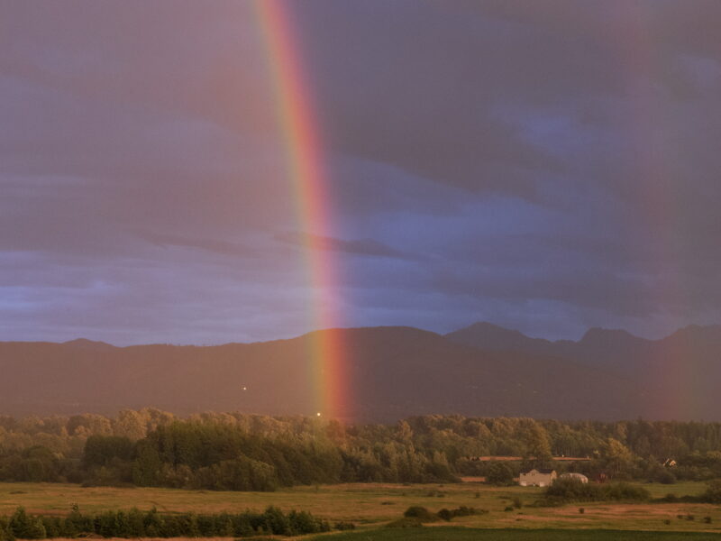 Photo of a Sequim Valley rainbow