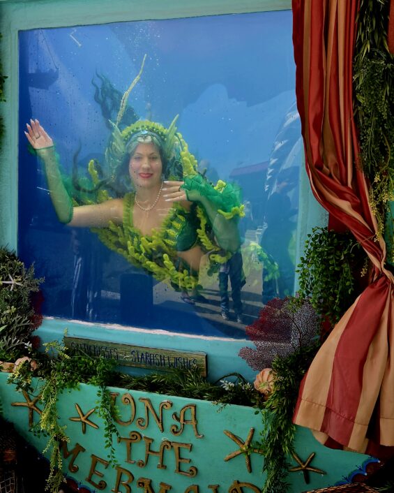 Photo of a mermaid at the Mermaid Museum in Aberdeen, WA