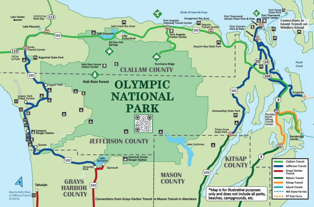 Olympic Peninsula Transit Map | Car-free Adventures on the Olympic Peninsula