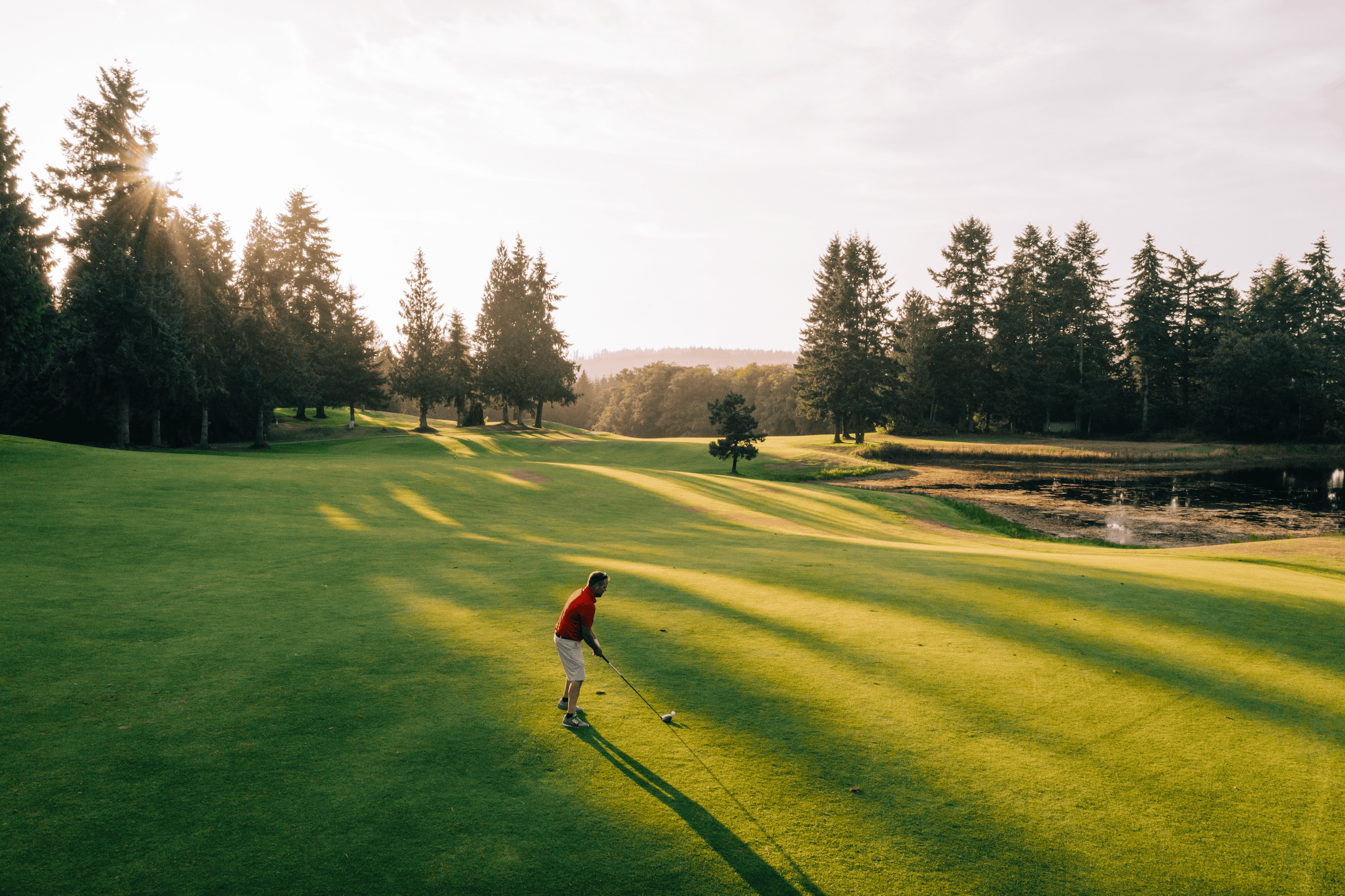 photo of golfer golfing at Port Ludlow Golf Course on the Olympic Peninsula in Washington state