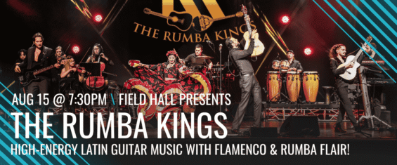 event graphic for The Rumba Kings concert at Field Events Hall in Port Angeles, WA